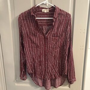 Cloth & Stone Burgundy Button Down Shirt